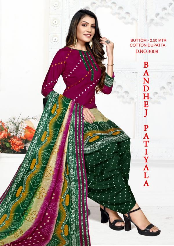Bandhej Patiyala 3 Nx Fancy Cotton Printed Casual Wear Dress Materials